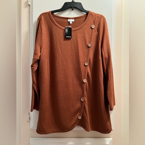 Avenue Tops - Plus size- Caramel color long sleeve top